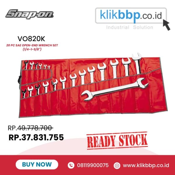 Snap-On VO820K SAE Open-End Wrench Set (1/4–1-5/8") 20 pcs