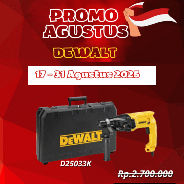 Promo Agustus DEWALT D25033K Rotary Hammer Drill – Harga Spesial Rp 1.900.000